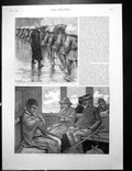 Old Print Convicts Osaka Expulsion Sohi From Tokio Japanese Picnic 1893 19th