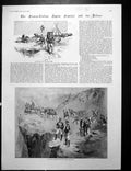Antique Print Franco-Italian Alpine Frontier Defence Field-Artillery 1893 19th
