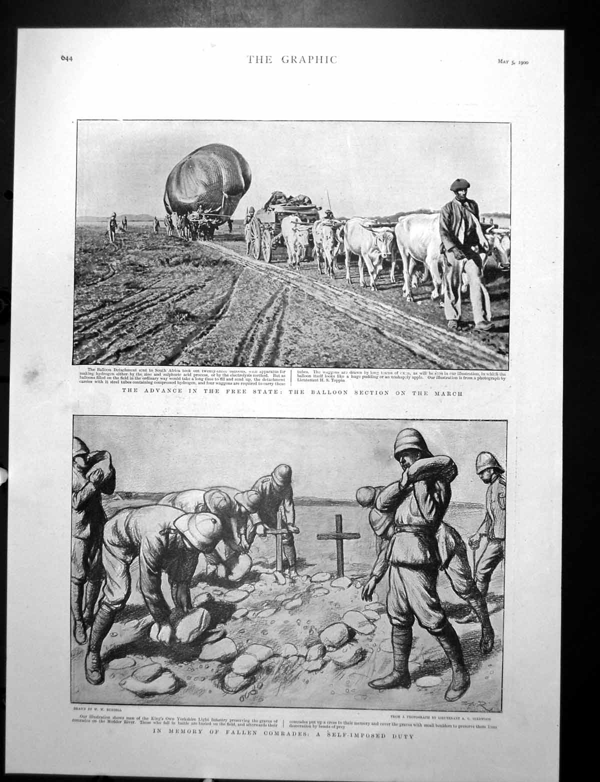 Old Advance Free State Balloon Section Boer Plan Magersfontein 1900Victorian