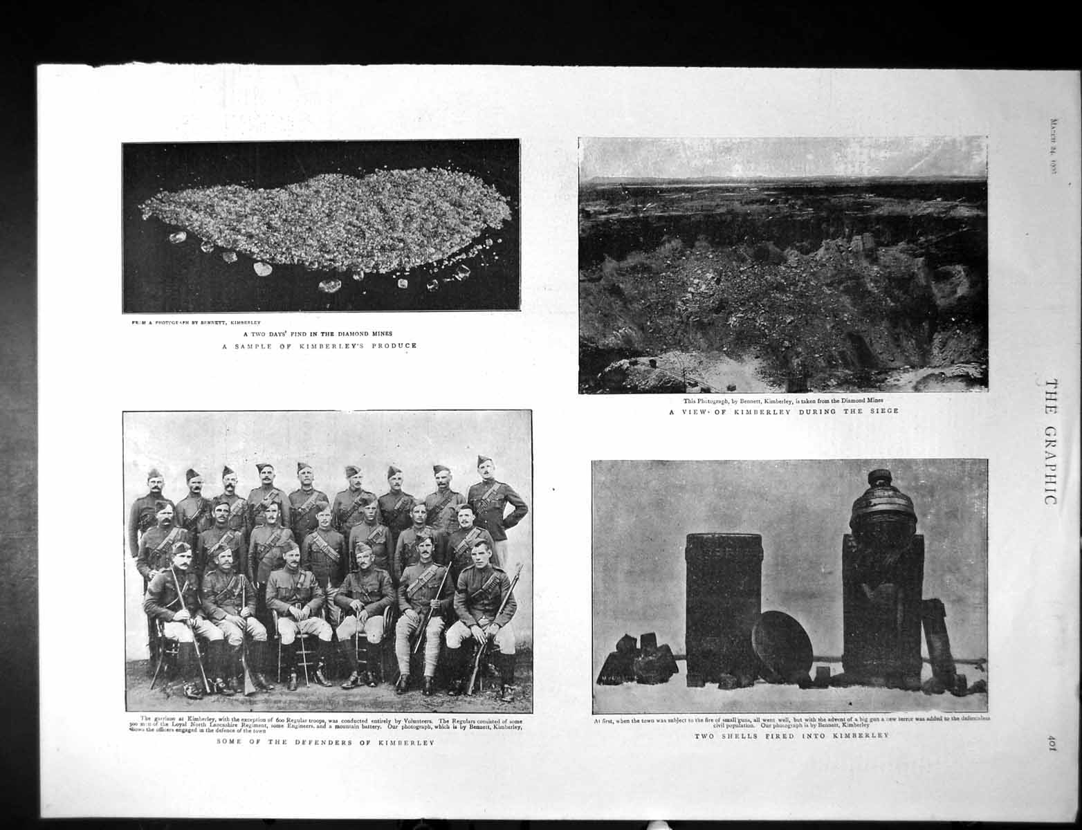 Antique Print Sample Kimberley Produce Defenders Toen Damage To Room 1900 20th