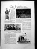 Antique Old Print Our Coastguard Smugglers Launch Semaphore Wild Night 1892
