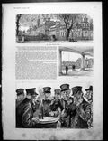 Old Print Chelsea Hospital The Piazza Prisoners Lighting Up Chapel 1888 19th