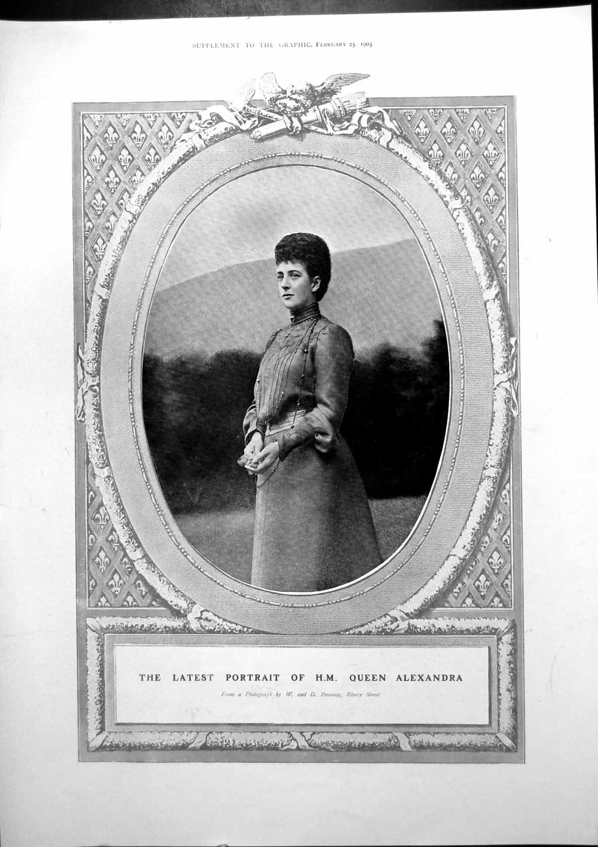 Antique Print Latest Portrait Hm Queen Alexandra Photograph W D Downey 1903