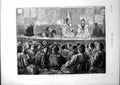 Old Antique Print Interior Japanese Theatre Stage Audience Sit Floor 1873 19th