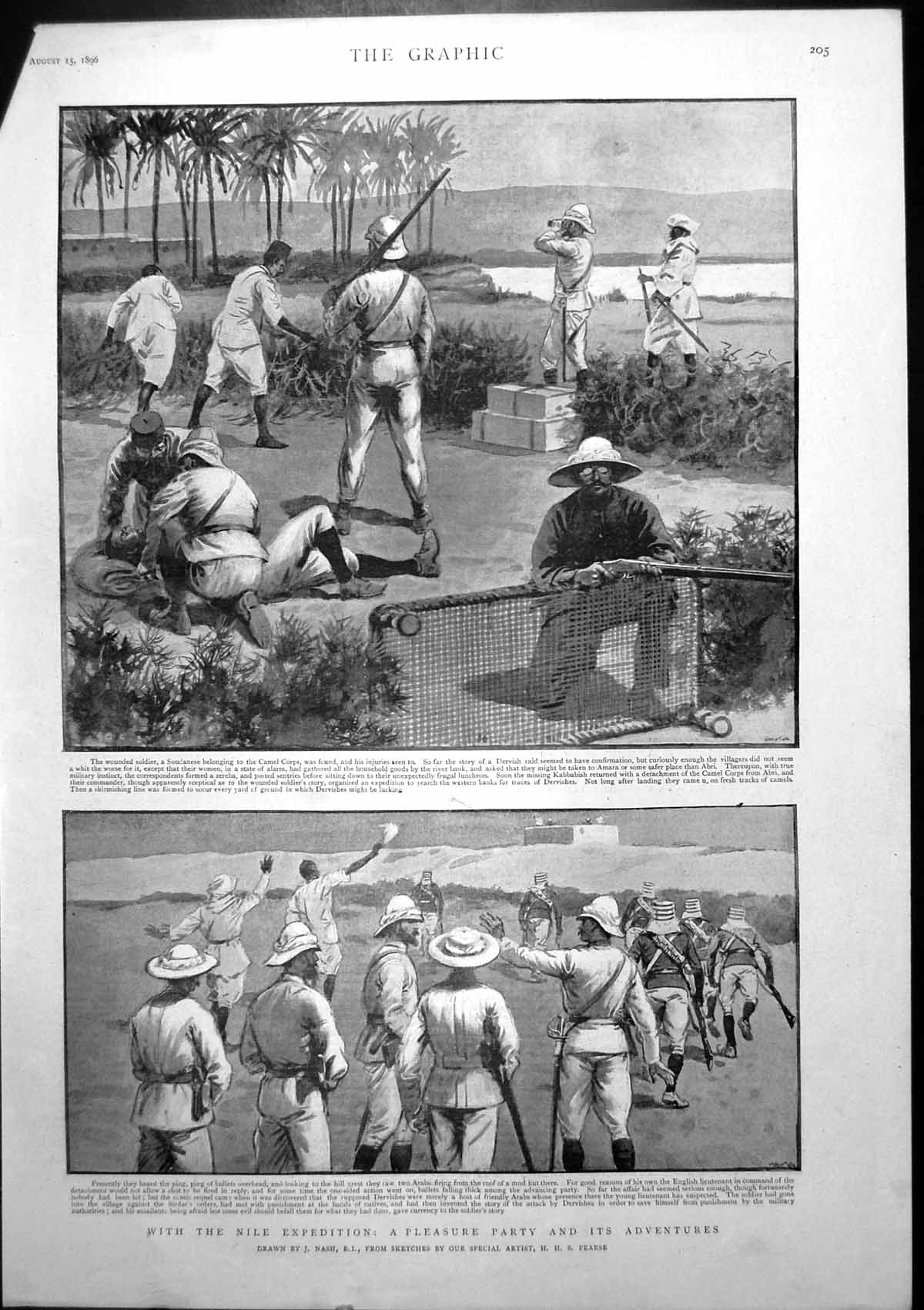 Old Nile Expedition Pleasure Party Adventures Arabs Firing Mud Hut 18 19th
