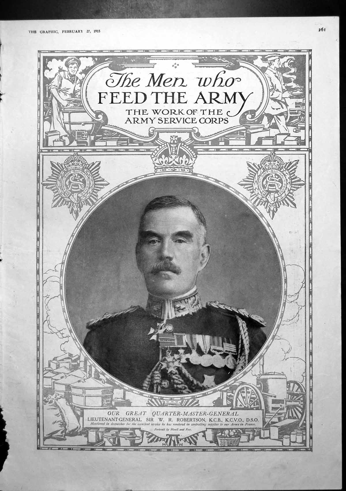 Old Lieut Gen Sir Wr Robertson Army Service Corps Supplies France 191 20th