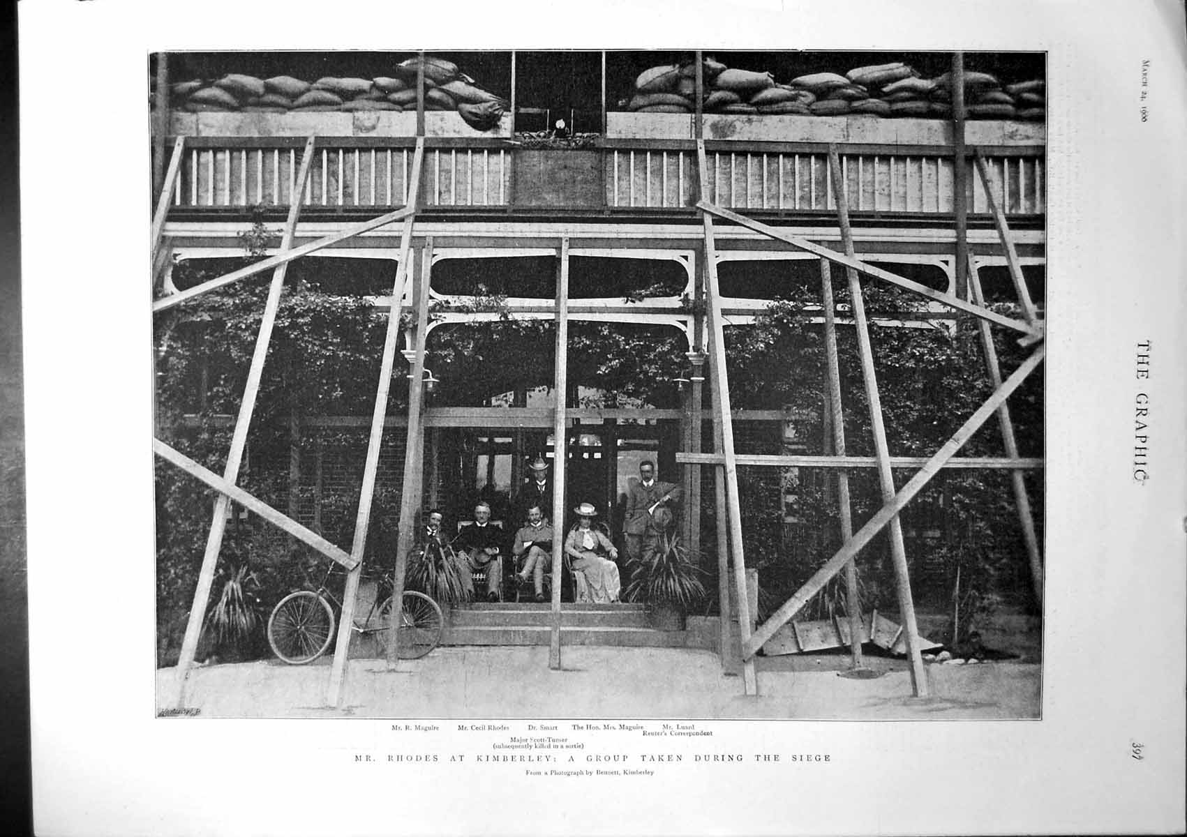 Old Print Mr Rhodes Kimberley Group During Siege R Maguire Dr Smart 1900 20th