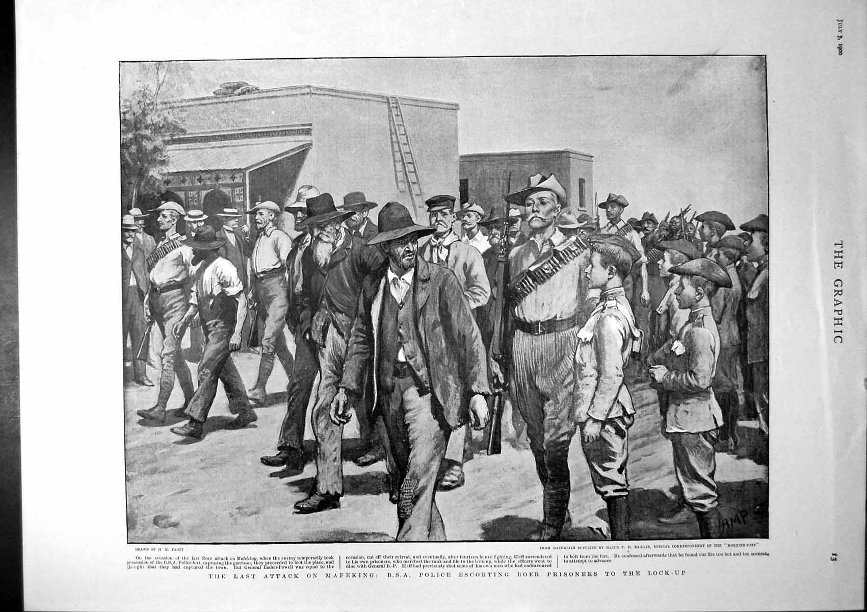 Old Last Attack Mafeking Bsa Police Escorting Boer Prisoners Lockup19 20th