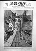 Old Antique Print Wars Alarm Watching Enemys Shells Mafeking S Hall 1900 20th