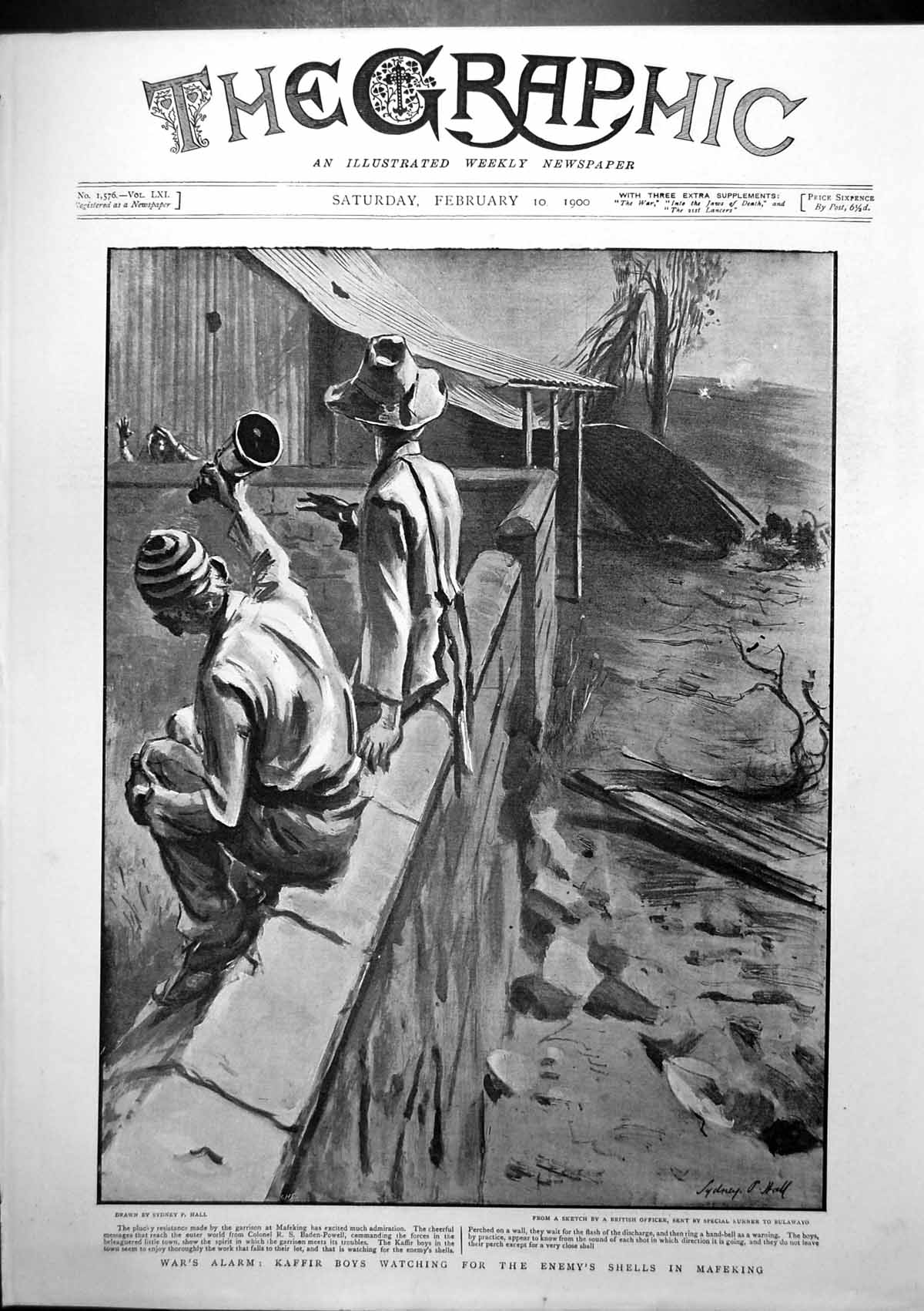 Old Antique Print Wars Alarm Watching Enemys Shells Mafeking S Hall 1900 20th