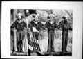 Old Antique Print Manning The Yards Royal Salute Sailors Rope Flags 1873 19th