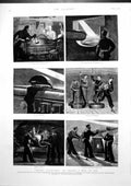 Antique Print Night Quarters Man War Working Quick Firing Gun Director 1890