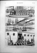 Old Print Way India Prince Wales Embarking Brindisi Serapis Osborne 1875 19th