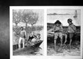 Old On River Lady Children Dog Small Boat By Sea Two Boys Boat C 1890 Victorian