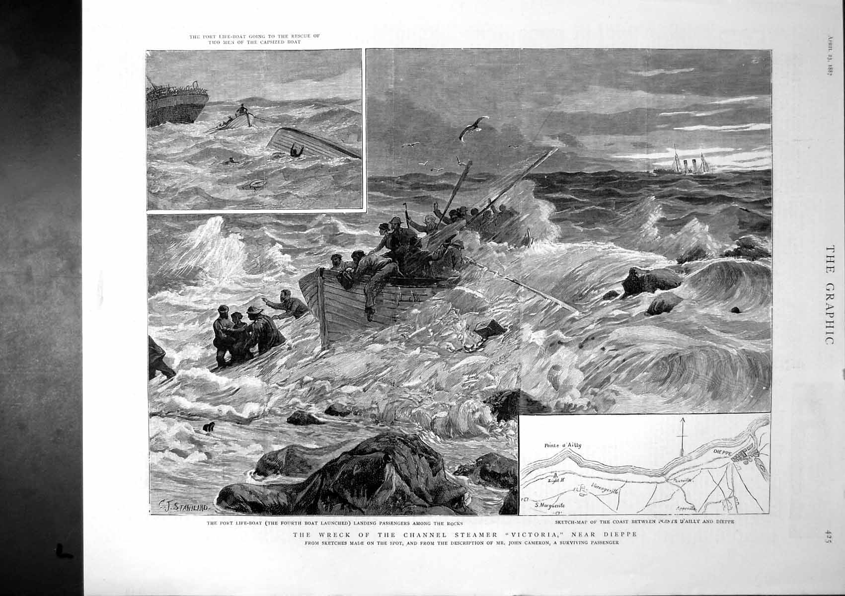 Old Wreck Channel Steamer Victoria Dieppe Port Lifeboat Passengers188 Victorian