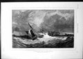 Old Antique Print South East Gale Channel Ships Tossed Edwin Hayes 1873 19th