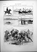 Antique Print Volunteer Camp Wimbledon Polo Burlesqued Riflemans Prize 1873