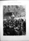 Old Antique Print Volunteer Review Brighton Divine Service Pavilion 1872 19th