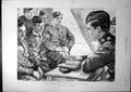 Old Antique Print Sunday Afternoon Camp During Manoeuvres Chaplain 1895 19th