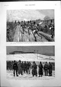 Antique Print Easter Volunteer Manoeuvres Attack Chatham Dover Defence 1892