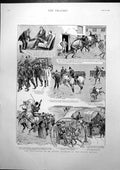 Old Print Experiences Acting Adjutant Easter Review Falls Off Horse 1892 19th