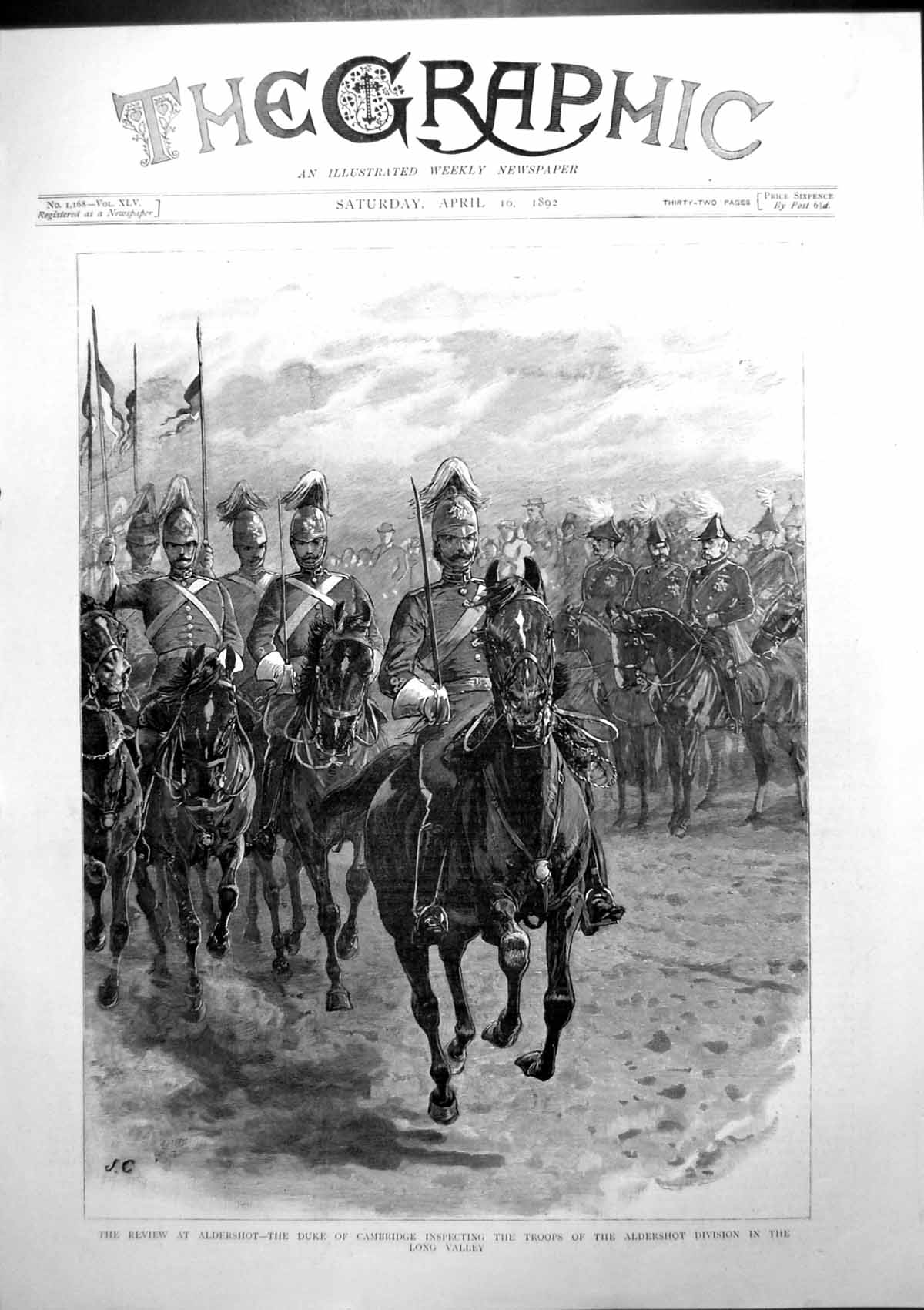 Old Review Aldershot Duke Cambridge Inspecting Troops Long Valley 189 Victorian
