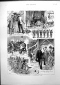 Antique Print Notes Wimbledon Camp On Guard Revolver Shooting Yeomanry 1886