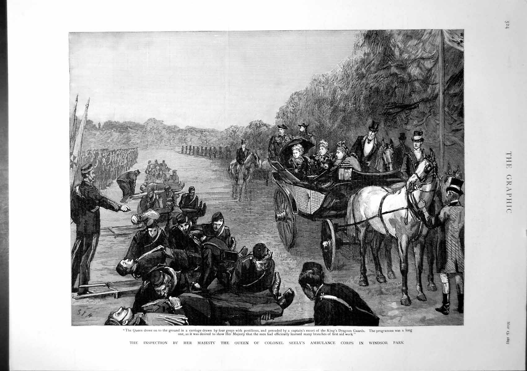 Old Inspection Queen Colonel Seelys Ambulance Corps Windsor Park 1893 Victorian