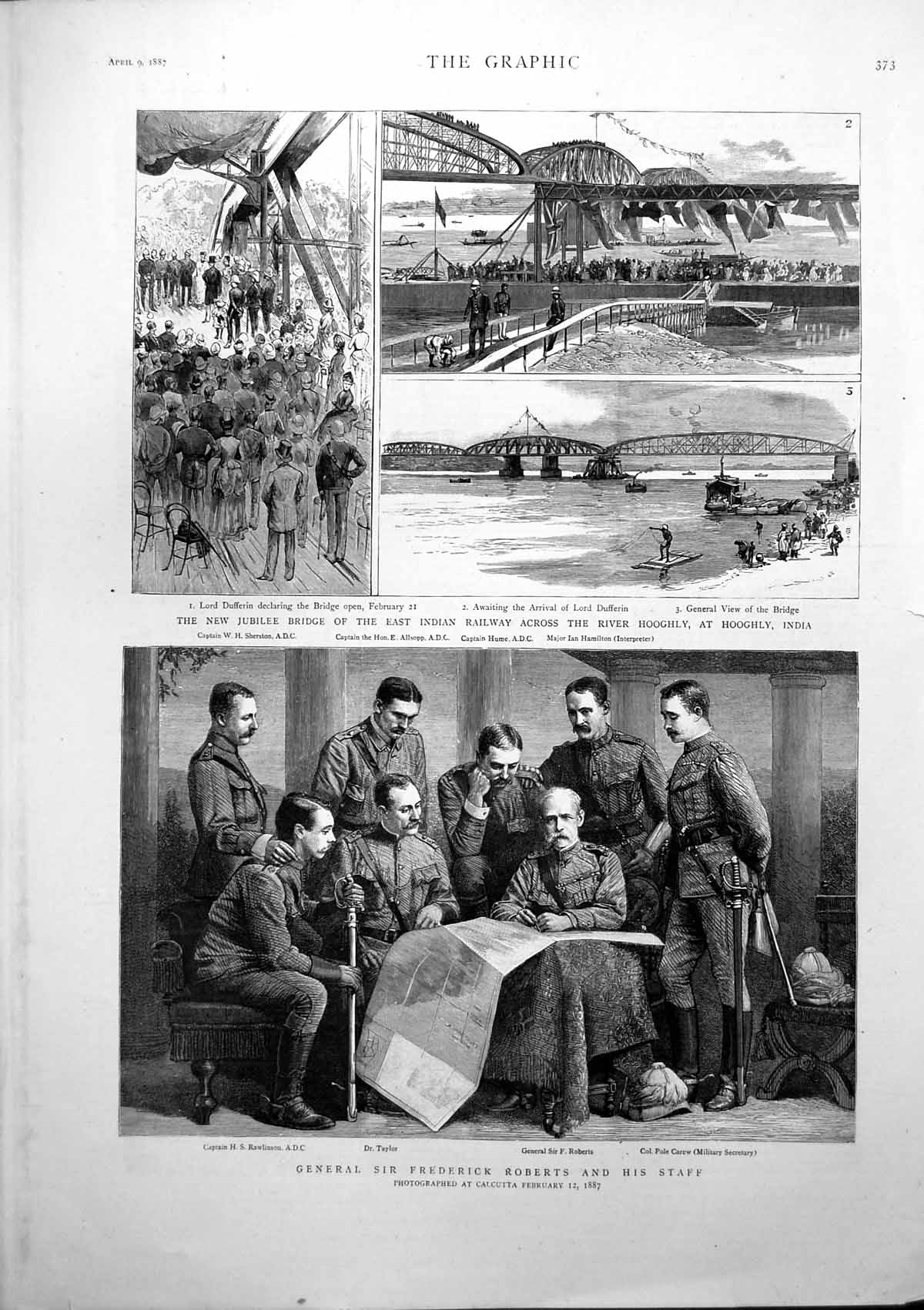 Old Gen Frederick Roberts Staff Jubilee Bridge Railway Hooghly India