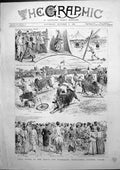 Old Print Field Sports Argyll Sutherland Highlanders Colombo Ceylon 1887 19th