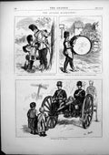 Antique Old Print Autumn Manouvres March Bottle Bush Down Drums Farnham 1872