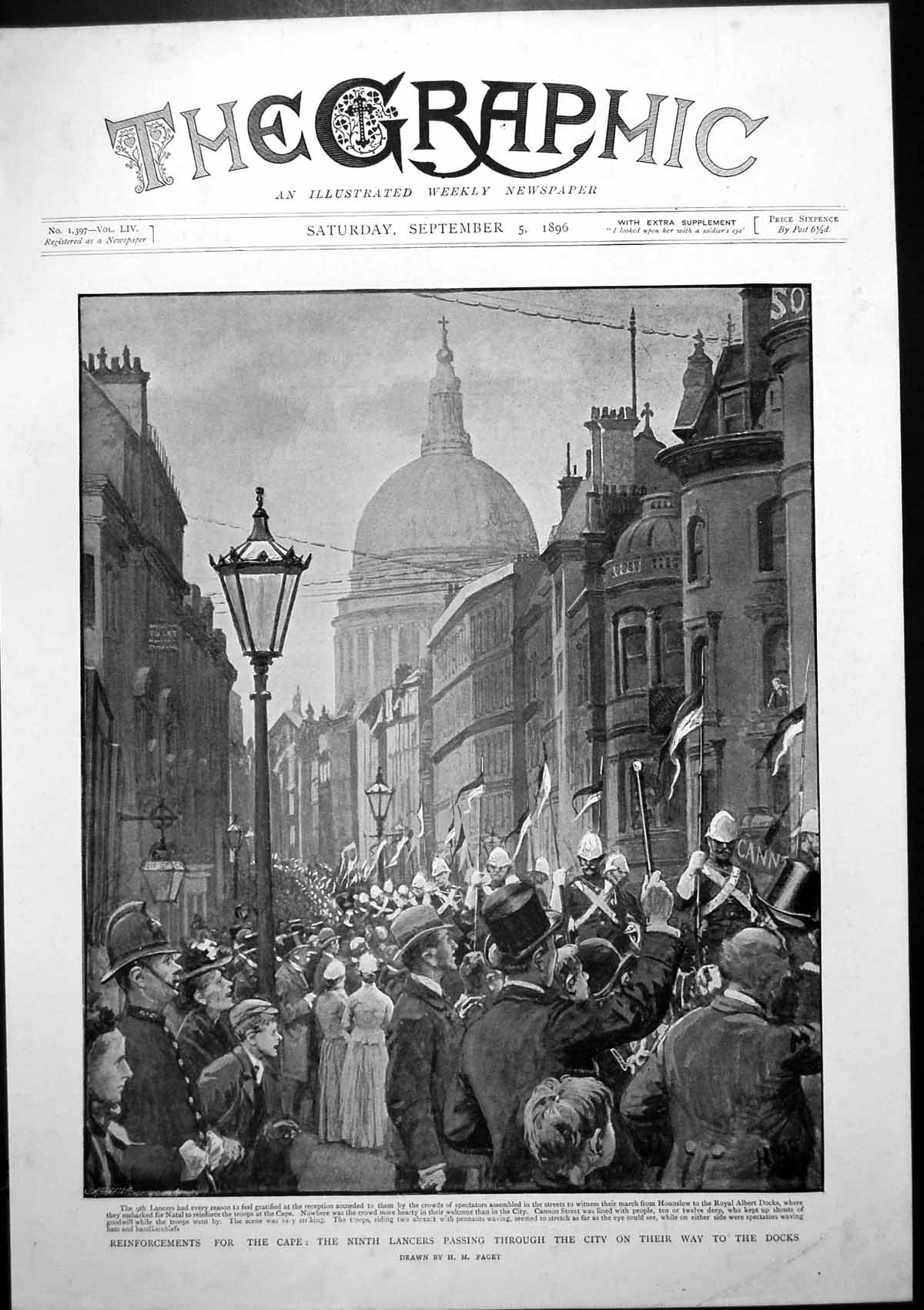 Old Reinforcements Cape Ninth Lancers Passing Through City Docks 1896 Victorian