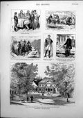 Old Print Prince Bismarck Prussian Guards Altmark Varzin Study Ride 1882 19th