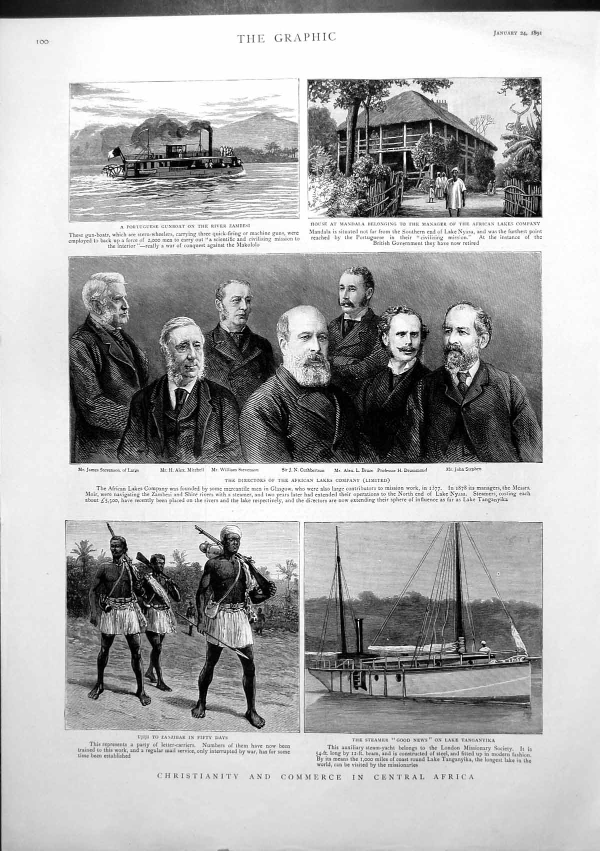 Old Print Christianity Commerce Central Africa Scotch Railway Strike 1891 19th