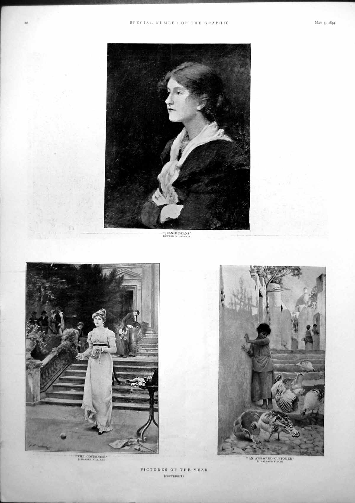 Old Antique Print Pictures Jeanie Deans Governess GThermal Comfort 1894 19th