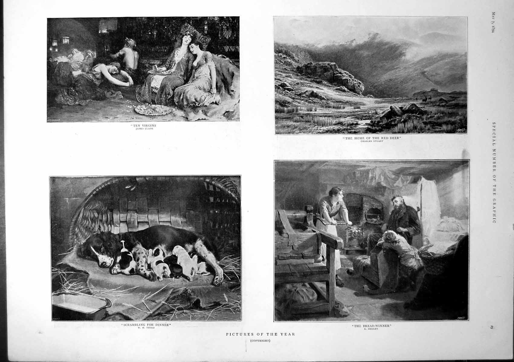 Old Pictures Ten Virgins Home Red Deer Breadwinner Sir Andrew Clark18 19th