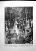Antique Old Print Royal Wedding Darmstadt Warsaw Hospital After Riots 1905 20th