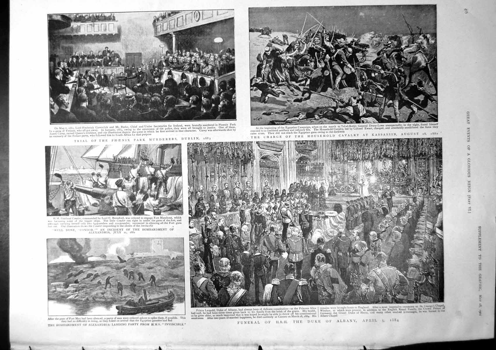 Antique Print Funeral Duke Albany Attack Laings Nek Attempt Life Queen 1901