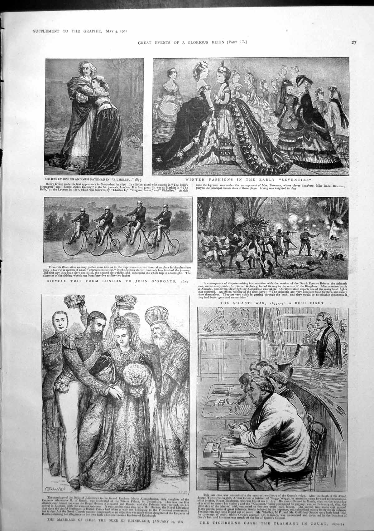 Antique Print Marriage Duke Edinburgh Queen Duchess Edinburgh Windsor 1901 20th