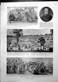 Antique Old Print GRush Australia John Franklin Funeral Duke Wellington 1901