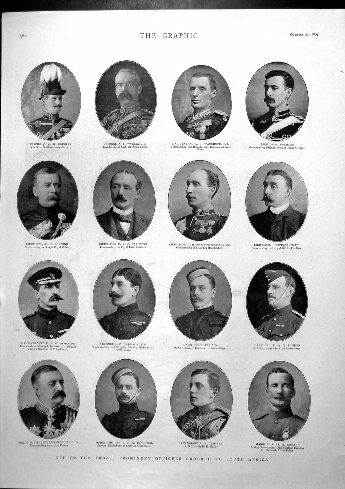 Old Print F Front Col Douglas Col Wynne Maps Transvaal Shop Aldershot1899 19th