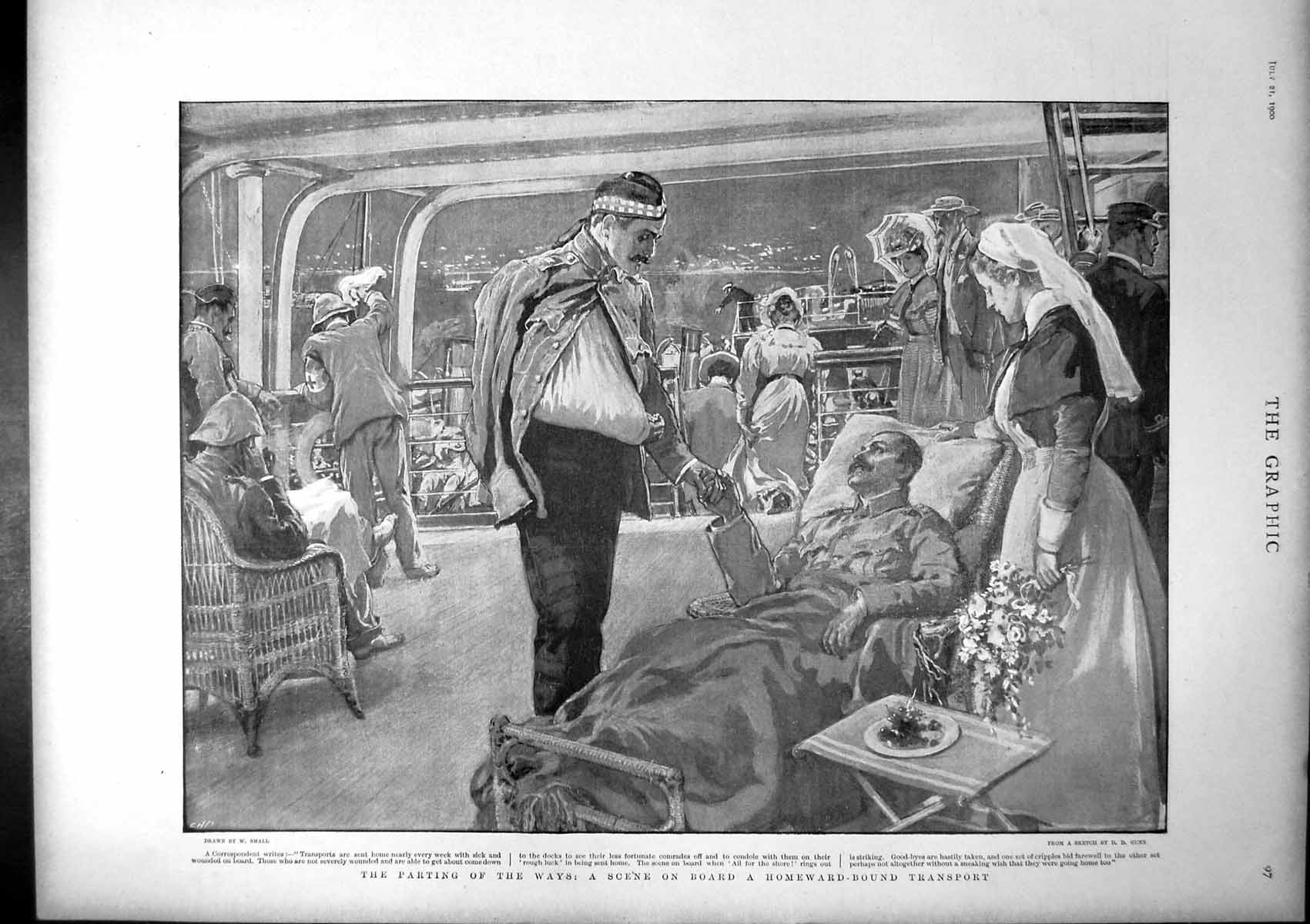 Old Antique Print Homeward Bound Transport Infantry Advance Pretoria 1900 20th