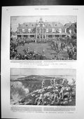 Old Antique Print Lord Roberts General Hamilton Advance Johannesburg 1900 20th