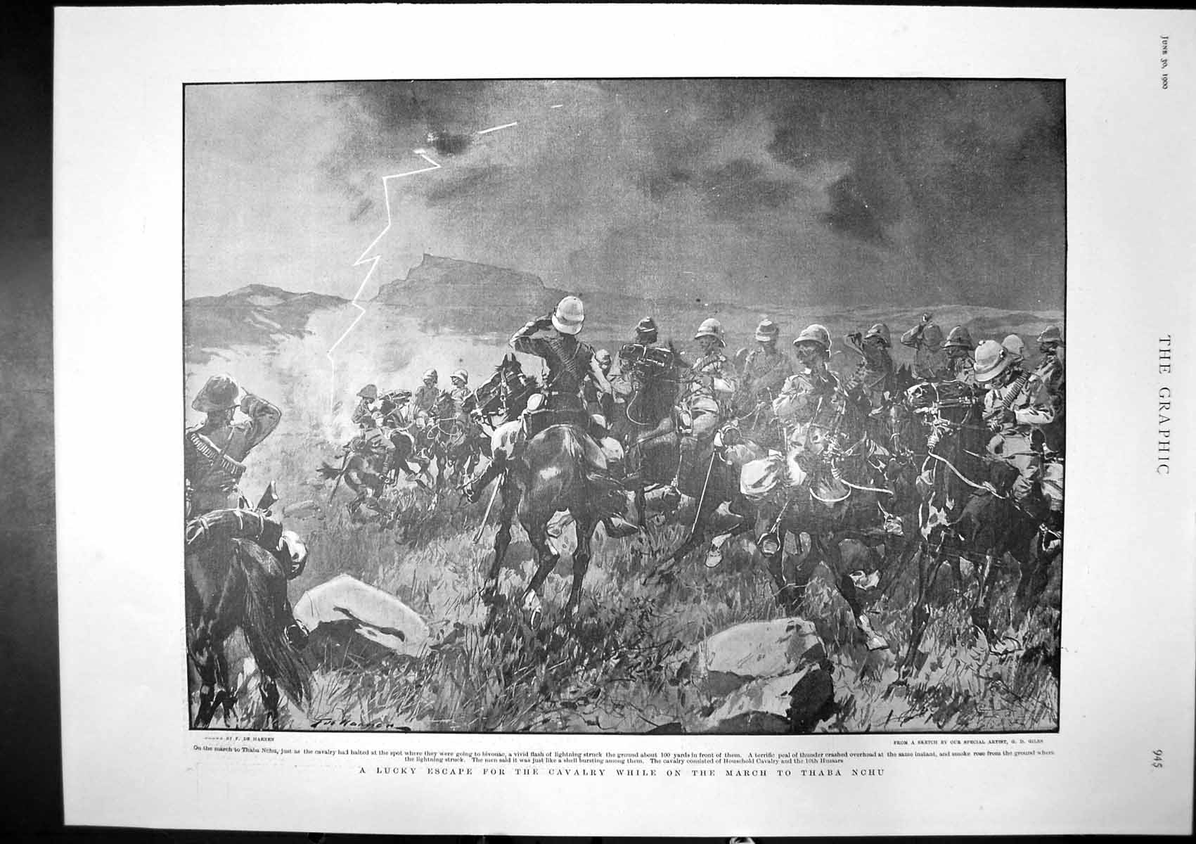 Antique Print Cavalry March Thaba Nchu Handel Festival Crystal Palace 1900 20th
