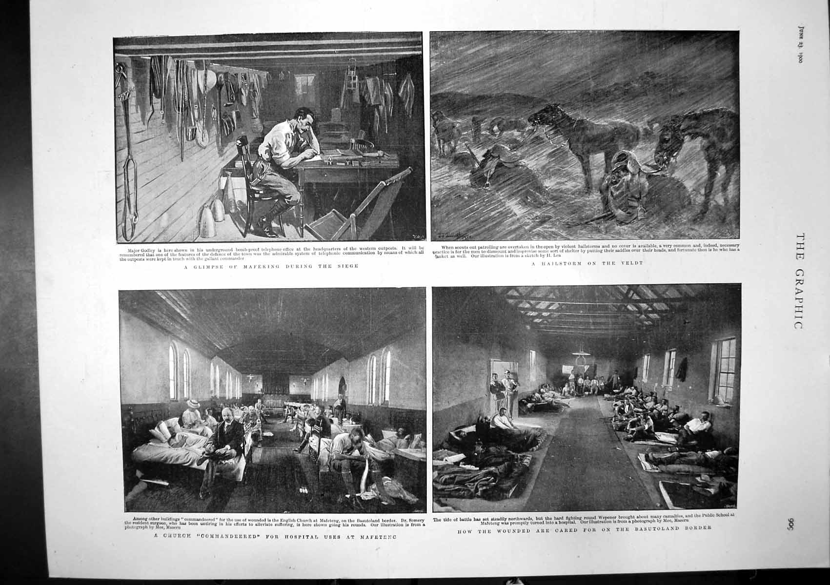 Old Print Abbas Hilmi Khedive Egypt Hailstorm Veldt Wounde Hospital 1900 20th