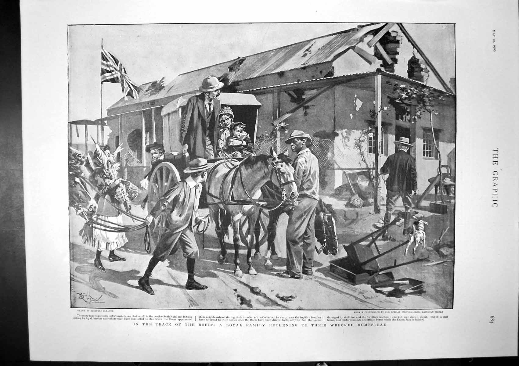 Antique Print Return Wrecked Homestead Natal Annexation Port Elizabeth 1900