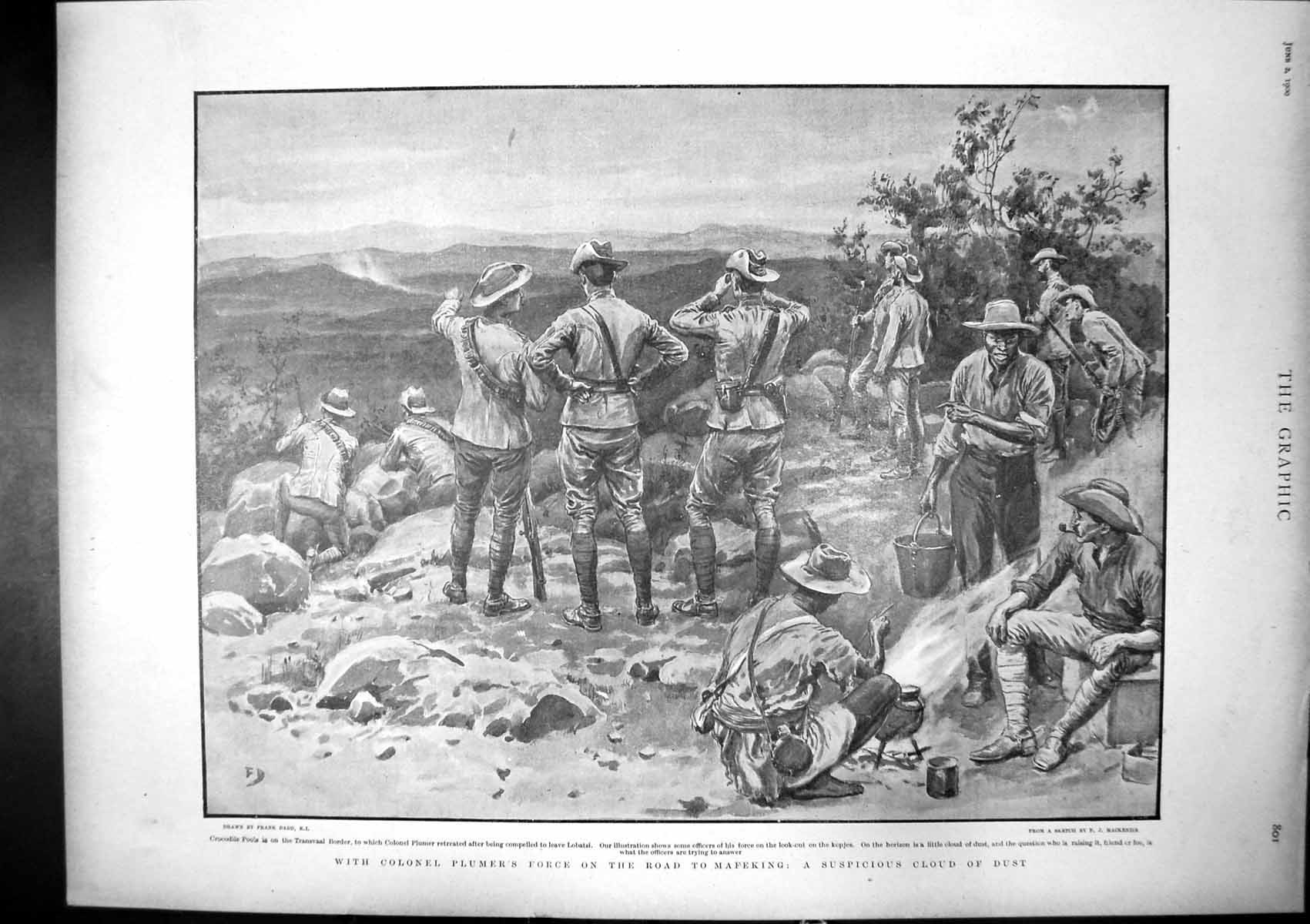 Old Print Passion Play Oberammergau Colonel Plummers Force Mafeking 1900 20th