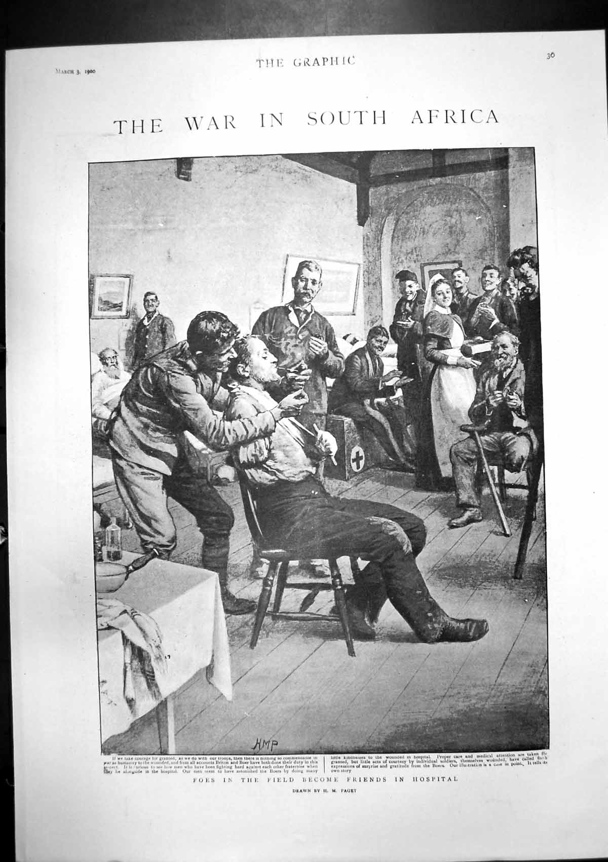 Antique Old Print War S Africa Foes Friends Hospital Track Traitors Farm 1900