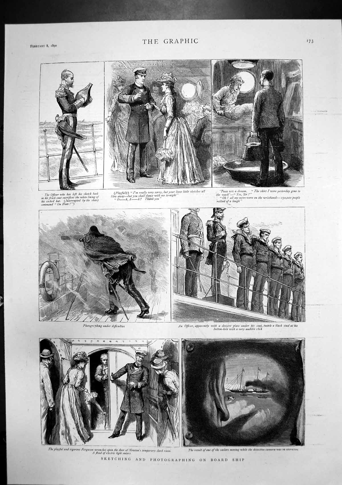 Old Print Sketching Photographing Ship So London Opthalmic Hospital 1890 19th