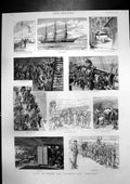 Antique Old Print Life Onboard Training Ship Mercury Lord Lady Rosebery 1890
